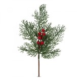 Decor de Craciun - creanga de pin cu fructe de padure rosii - 35 cm Best CarHome, Oem