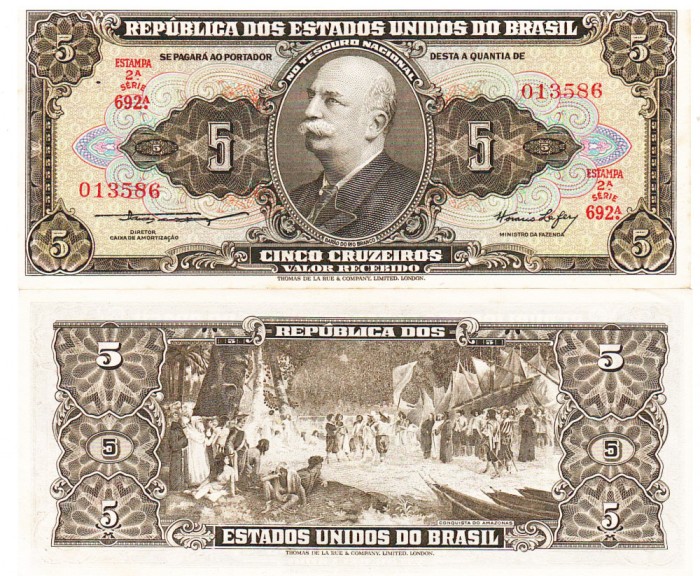 Brazilia 5 Cruzeiros 1953 P-158a aUNC