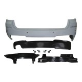 Set bara spate BMW Seria 5 (F11), 12.2009-08.2017, cu suport inferior, cu catadioptri, cu gauri senzori parcare; grunduit, de vopsit; type M-Tech; cu