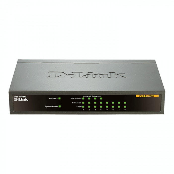 Switch D-Link DES-1008PA, 8x 10/100 Mbps