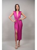 Rochie Ocazie Lunga Dolciano Nelly XS-S Fucsia Pernute Umeri FashionLand Italia Elegantă Nylon Elastan