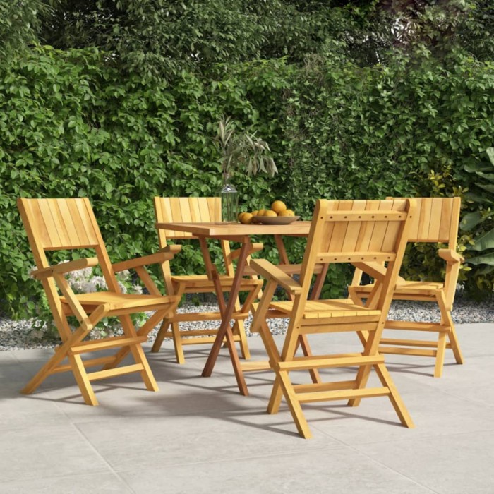 Gossi scaune de gradina pliante, 4 buc., 55x61x90 cm, lemn masiv tec