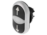 Comutator dublu 22mm negru
