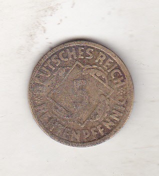 bnk mnd Germania 5 reichspfennig 1924 A foto