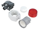 Lumină de Control EAO Roșie 22mm IP65 Plată BA9S Cod 704.000.2
