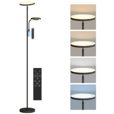 HOMCOM Lampadar LED 42W reglabil 2700K-6500K 4 culori variere continua, 4 moduri scena, telecomanda si control tactil | Aosom Romania