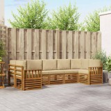 vidaXL Seturi de canapele 7 pcs Natural și Bej Lemn Solid de Acacia 3375403