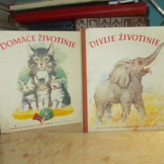LOT 2 PLIANTE PENTRU COPII : ANIMALE DOMESTICE + SALBATICE , ZAGREB , 1962