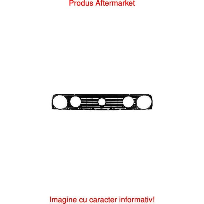 Grila radiator VW Golf 2 (19E/1G), 1983-1992, negru, cu dunga rosie, pentru modele cu 4 faruri, pentru lampi interioare cu diametrul de 14cm