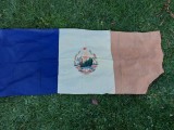 DD - Steag drapel vechi RPR /RSR Romania, stema imprimata pe ambele parti, 75cmx 194cm