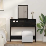 VidaXL Masă de toaletă cu sertare, stejar negru, 100x41x140 cm