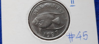 BERMUDE 5 CENTS 1997 PESTE AUNC foto