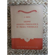 A. SISKINA - DESPRE ANALIZA PSIHOLOGICA IN PROZA POSTBELICA