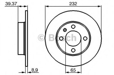 Disc frana VW GOLF V (1K1) (2003 - 2009) BOSCH 0 986 478 492 foto