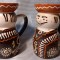 PERECHE DE SFESNICE DIN CERAMICA - VINTAGE - DECOR TRADITIONAL MAGHIAR &quot;MISKA&quot;