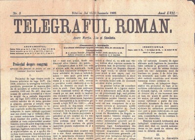 Z876N Telegraful Rom&amp;acirc;n, 5/1909, Sibiu foto