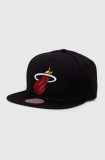 Mitchell&amp;Ness șapcă din amestec de l&acirc;nă Miami Heat culoarea negru, cu imprimeu