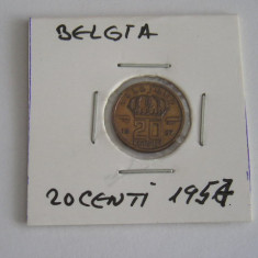 M3 C50 - Moneda foarte veche - 20 centimes - Belgia - 1957