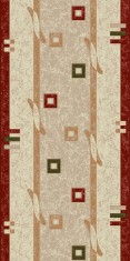 Traversa Covor Lotos 579 Crem / Grena Latime 100 cm Diverse Lungimi 1800 gr/mp