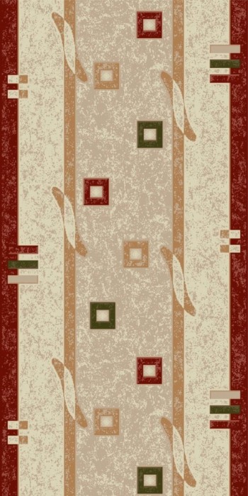 Traversa Covor Lotos 579 Crem / Grena Latime 100 cm Diverse Lungimi 1800 gr/mp