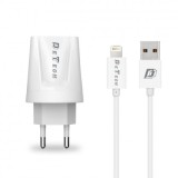 Incarcator Retea (14121) DeTech DE-01C 230V / 5V - 2,1A 2xUSB + Cablu de Date USB Type-C Alb Blister