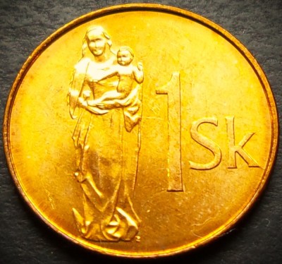 Moneda 1 COROANA - SLOVACIA, anul 2006 * cod 5086 = UNC - luciu de batere foto