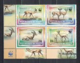 Bloc 4 timbre Niger 1998 WWF &ndash; Gazela Dorcas (Gazella dorcas) -A62
