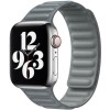 Curea iUni compatibila cu Apple Watch Ultra/SE/8/7/6/5/4/3/2/1, 42mm, Leather Link, Grey