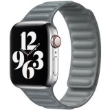 Cumpara ieftin Curea iUni compatibila cu Apple Watch Ultra/SE/8/7/6/5/4/3/2/1, 42mm, Leather Link, Grey