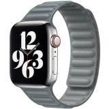 Cumpara ieftin Curea iUni compatibila cu Apple Watch 1/2/3/4/5/6/7, 38mm, Leather Link, Grey