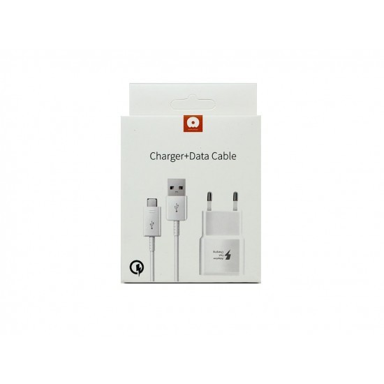 Incarcator Retea Quick Charge 2.0 Cu Cablu Micro USB Alb