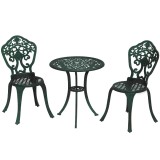 Outsunny Set bistrot pentru grădină din aluminiu, mobilier grădină 3 piese 2 scaune + masă rotundă imitație fier forjat | Aosom Romania