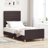 vidaXL Cadru de pat, maro &icirc;nchis, 90x190 cm, textil
