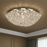 Candelabru din cristal Magno, 9x E14, 60 cm, metal crom lucios