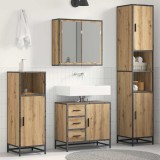 vidaXL Set de mobilier pentru baie cu sertar 4 pcs stejar artizanal 3402558