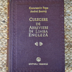 CULEGERE DE ABREVIERI IN LIMBA ENGLEZA -CONSTANTIN POPA , ANDREI BANTAS 1978