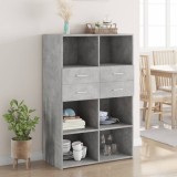 VidaXL Dulap &icirc;nalt, gri beton, 80x42,5x124 cm, lemn prelucrat