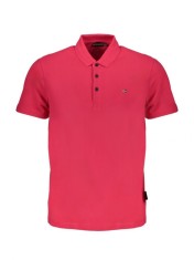 Tricou polo barbati, cu mini logo brodat, Regular fit, Roz, M