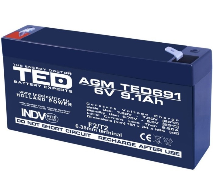 Acumulator Plumb - Acid 6V-9,1A Acumulator Plumb - Acid 6V-9,1A