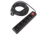 Prelungitor 5 Prize PVC Negru 10m 16A