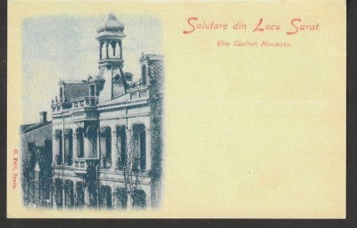 Carte postala veche, Lacu Sarat_Braila foto