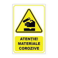 Indicator de avertizare Atenție! Materiale corozive foto