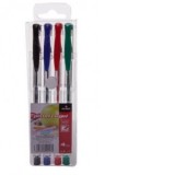 Set pixuri cu gel, 4 culori (negru, rosu, verde, albastru)