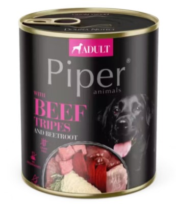 PIPER CONSERVA CAINI CU BURTA DE VITA SI SFECLA ROSIE, 800G foto