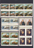 ROMANIA 1976 LP 904 BICENTENARUL REVOLUTIEI AMERICANE BLOCURI DE 4 TIMBRE MNH