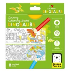 Carte de colorat si trasat linii pentru copii Ed.Banana Panda I Love Coloring, imagini cu Dinozauri, 12 ilustratii de trasare si colorare, 2 imagini p