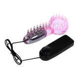 Inel vibrator pentru penis BAILE Couples Collection, control prin telecomandă cu fir, diametru 2 cm, roz transparent