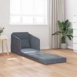 vidaXL Canapea Pliantă cu Pat Gri &icirc;nchis 65 x 80 x 83 cm Catifea 42030498
