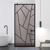 Paravan dus walk-in Aqua Roy Black, model Atlas negru, sticla 8 mm bronz, securizata, anticalcar, 110x195 cm