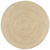 Covor lucrat manual cu model spiralat, alb, 120 cm, iută